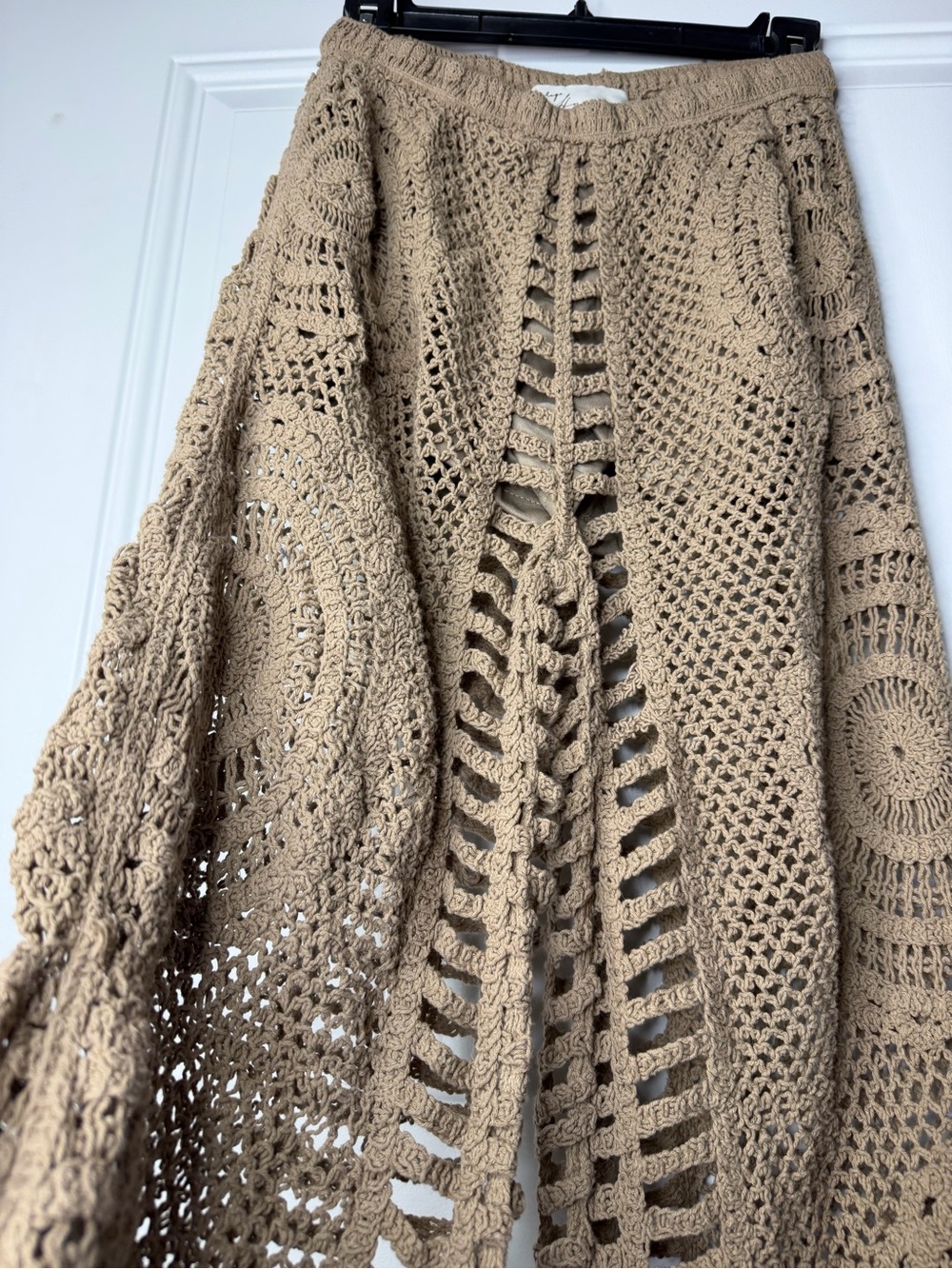 Vintage Havana Tan Crochet Wide-Leg Pants